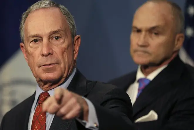 Mayor Michael Bloomberg and NYPD Commissioner Ray Kelly at a press conference on August 12, 2013, after a federal judge ruled the NYPD's use of stop and frisk unconstitutional.
